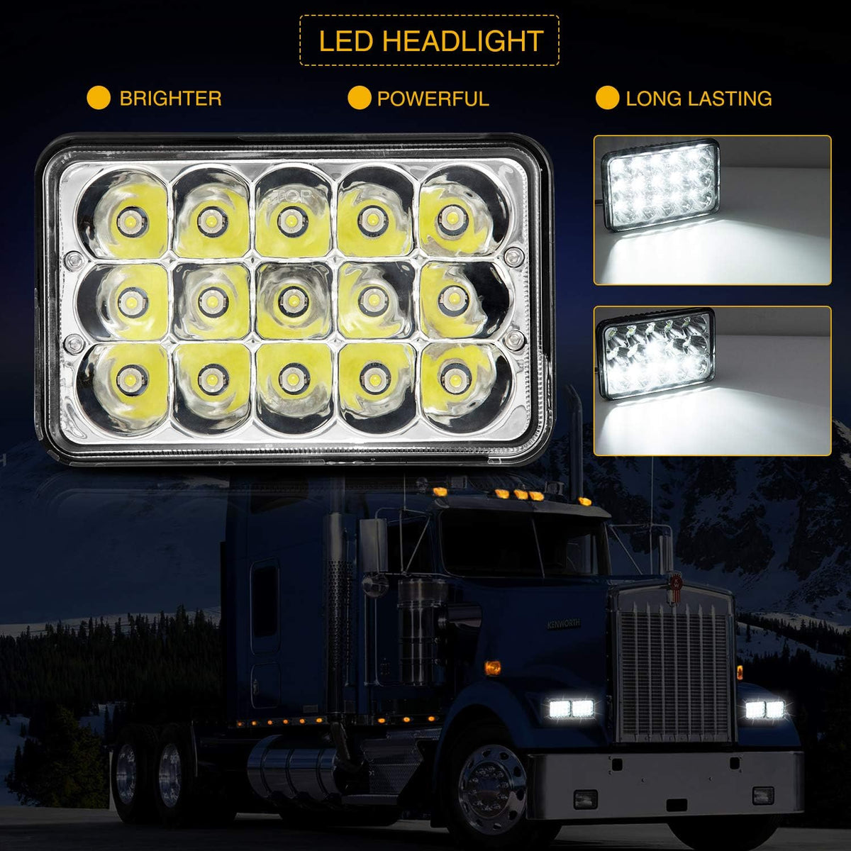 4x6 LED Headlights Sealed Beam Conversion Kit Pack of 2 A3460