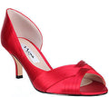 Red Mid-Heel Open-Toe D&Orsay Shoes W90202