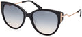 Shiny Black Rose Gold Sunglasses E411
