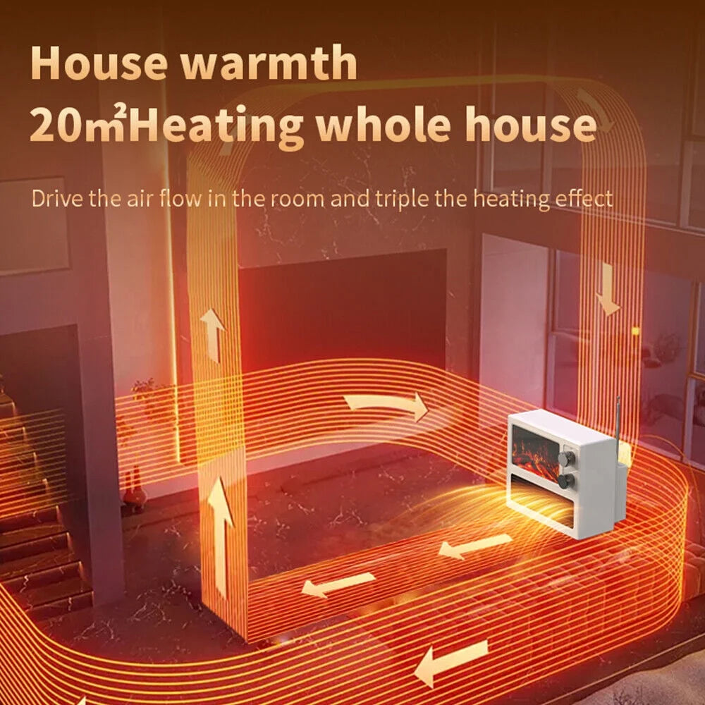 1000W Electric Fireplace Heater with 3D Flame A7723