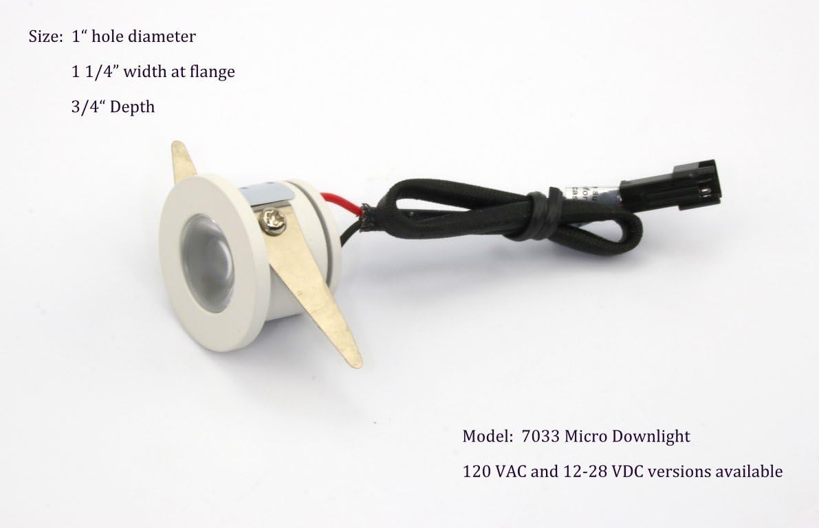 1.25 Diameter 1 Watt Cool White LED Down Light W445