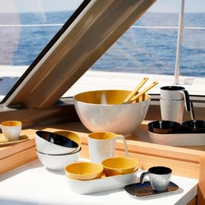 Salad Bowl & Cutlery Black N294