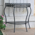 Antique Black 2-Tier Half Moon Table G12107
