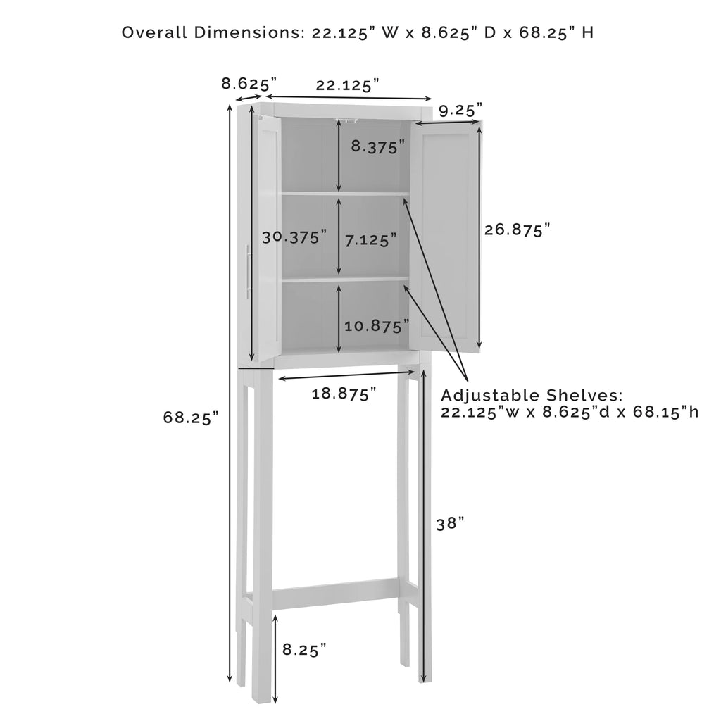White/Nickel Wood/Metal Spacesaver D984