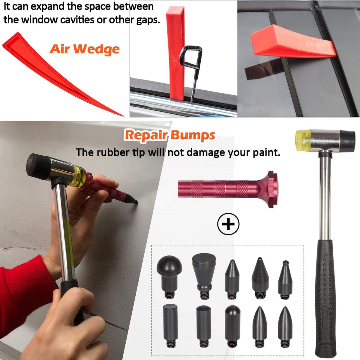 30Pcs Paintless Dent Repair Tools Kit Dent Removal Rods Set D836581