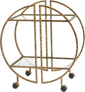 Hammered Brass Round Bar Cart B1195
