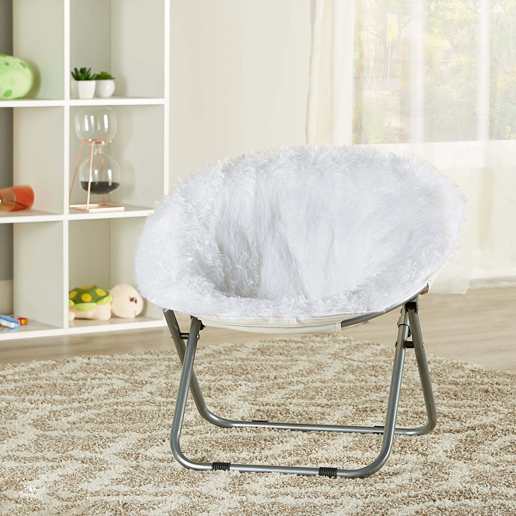 Plush Faux-Fur Kids Saucer Chair M44436