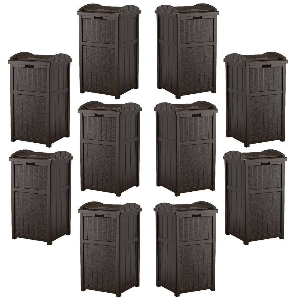 Outdoor Patio 33 Gal Trash Can Bin 10 Pack R475