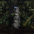 Solar Three Stack Frogs Statue J706