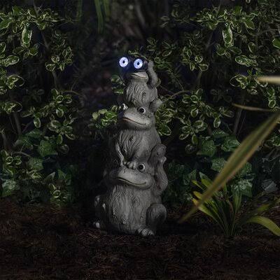 Solar Three Stack Frogs Statue J706