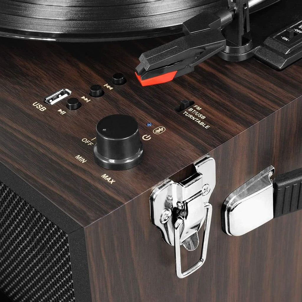 Bluetooth Record Player Stand with 3-Speed Turntable C7792