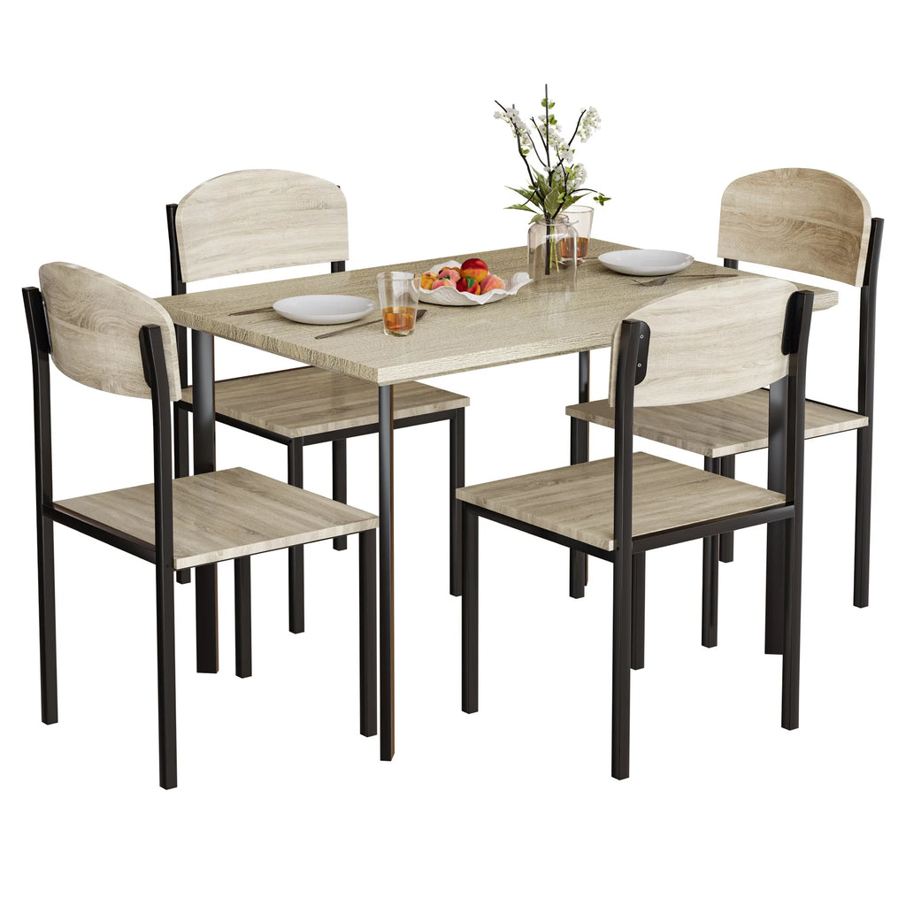5-Piece Light Brown Dining Table Set H47929