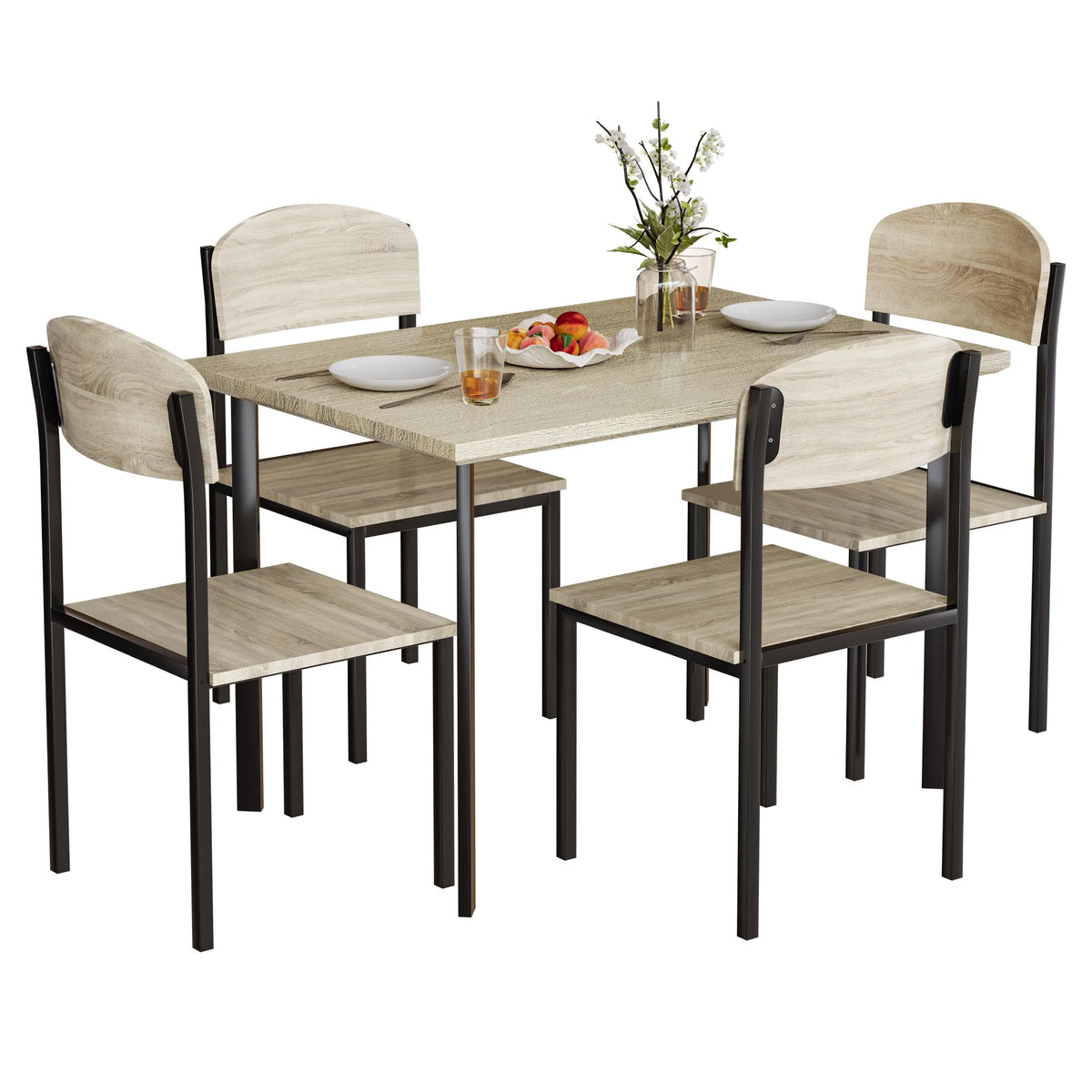 5-Piece Light Brown Dining Table Set H47929