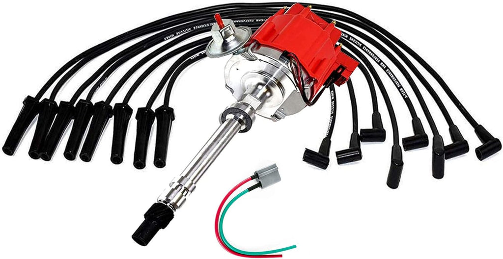 HEI Distributor Complete Kit with Spark Plug Wires and Pigtail Harness H644682