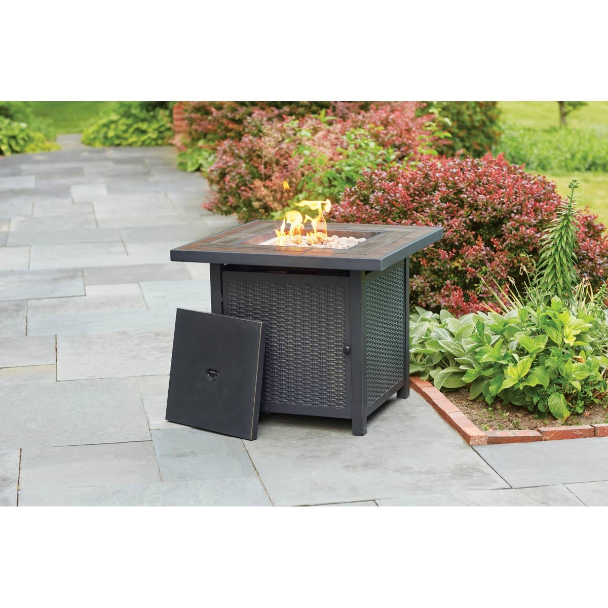 Square Steel Propane Fire Pit A287