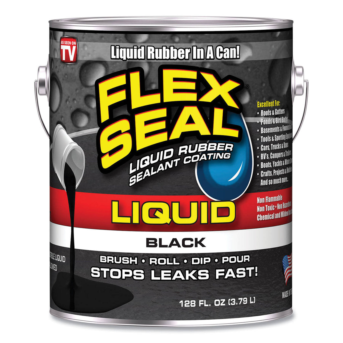 Black 128 fl oz Liquid Rubber Sealant Coating J8734