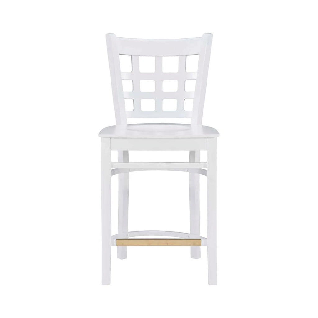 White Beech Wood Set of Two Counter Stools O91927