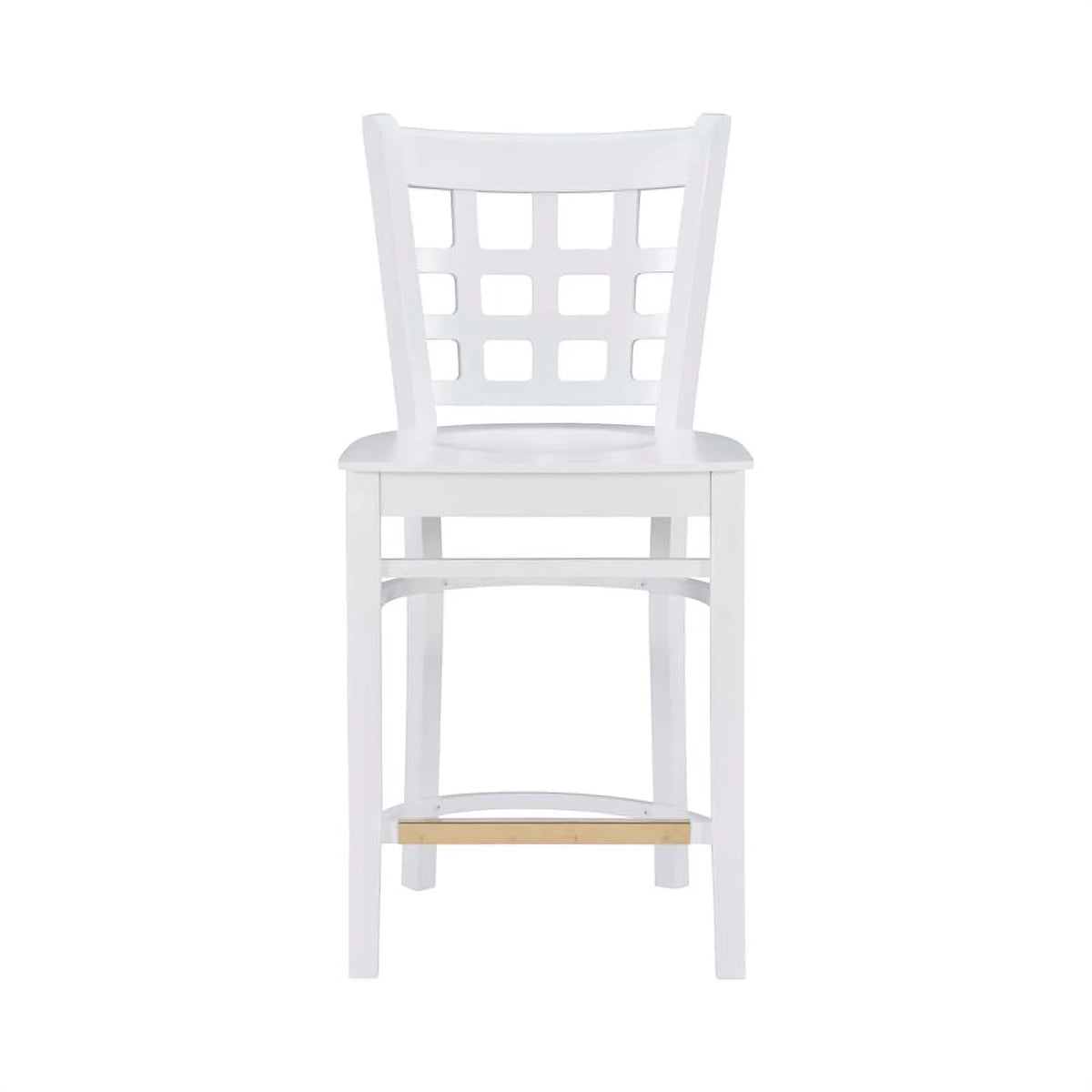 White Beech Wood Set of Two Counter Stools O91927