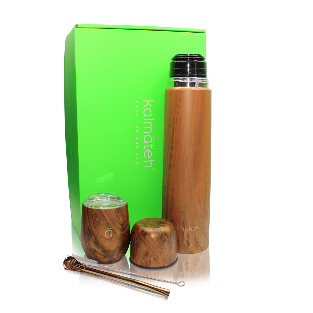 Yerba Mate Set with Gourd, Vacuum Insulated Thermos 1000ml, Bombilla Straw and Cleaning Brush Y522