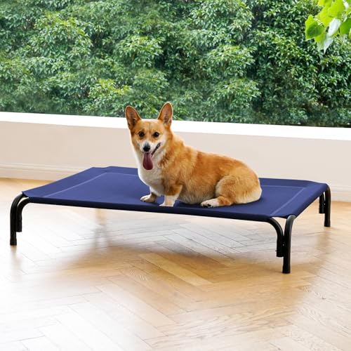 Grey Raised Dog Bed with Washable Mesh Y689103