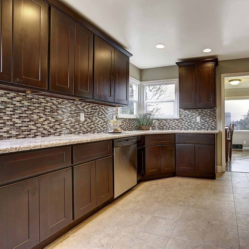 Espresso Double Door Kitchen Cabinet G49013