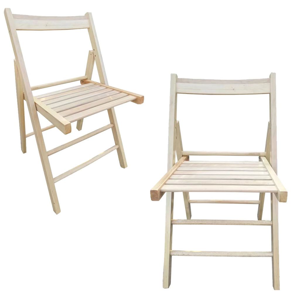 Lightweight Portable Slatted Wood Folding Chair with Backrest and Footrest A8165