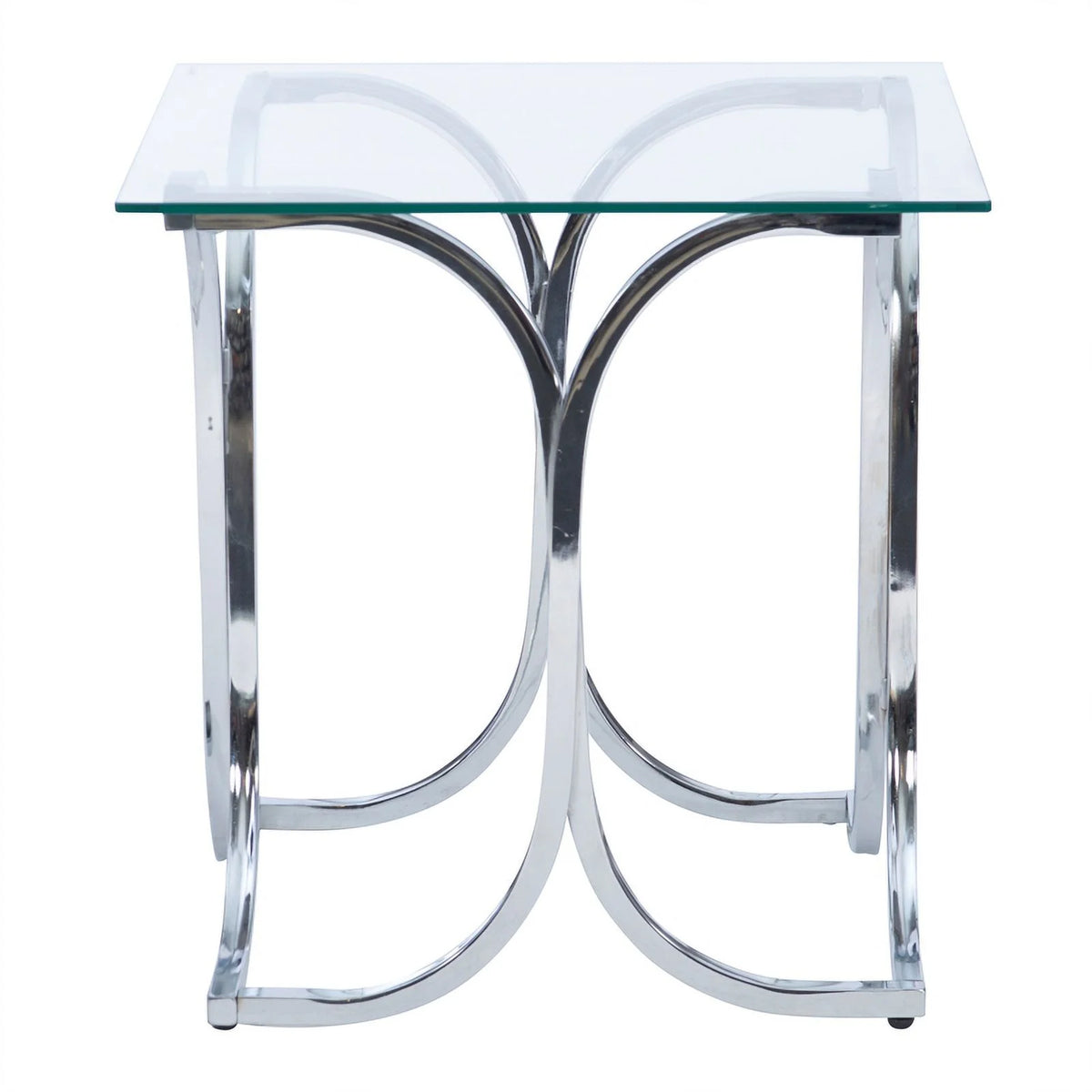 Glass Coffee and 2 End Table Set with Twisted Legs N108925