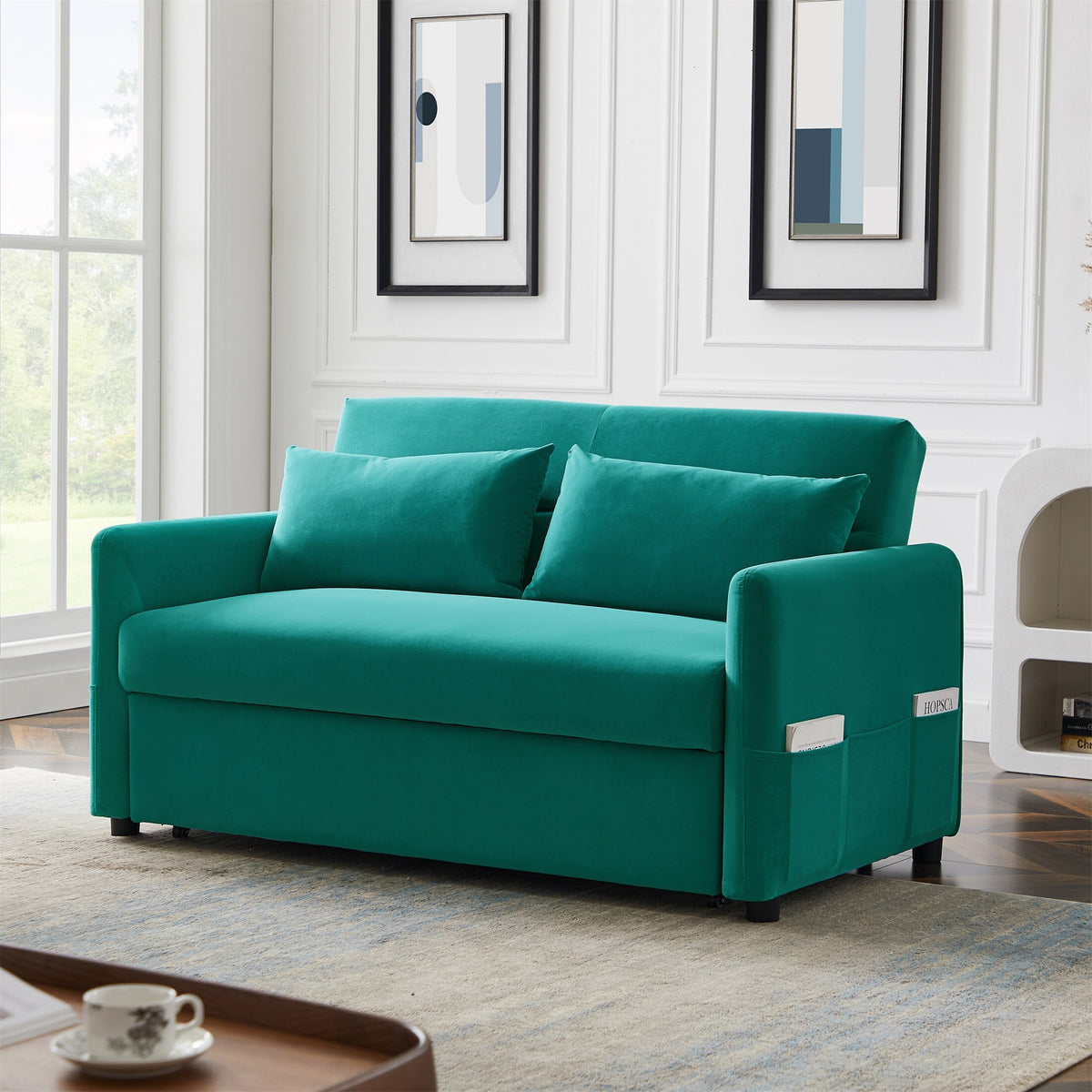 Blue Velvet Loveseat Sofa Z788