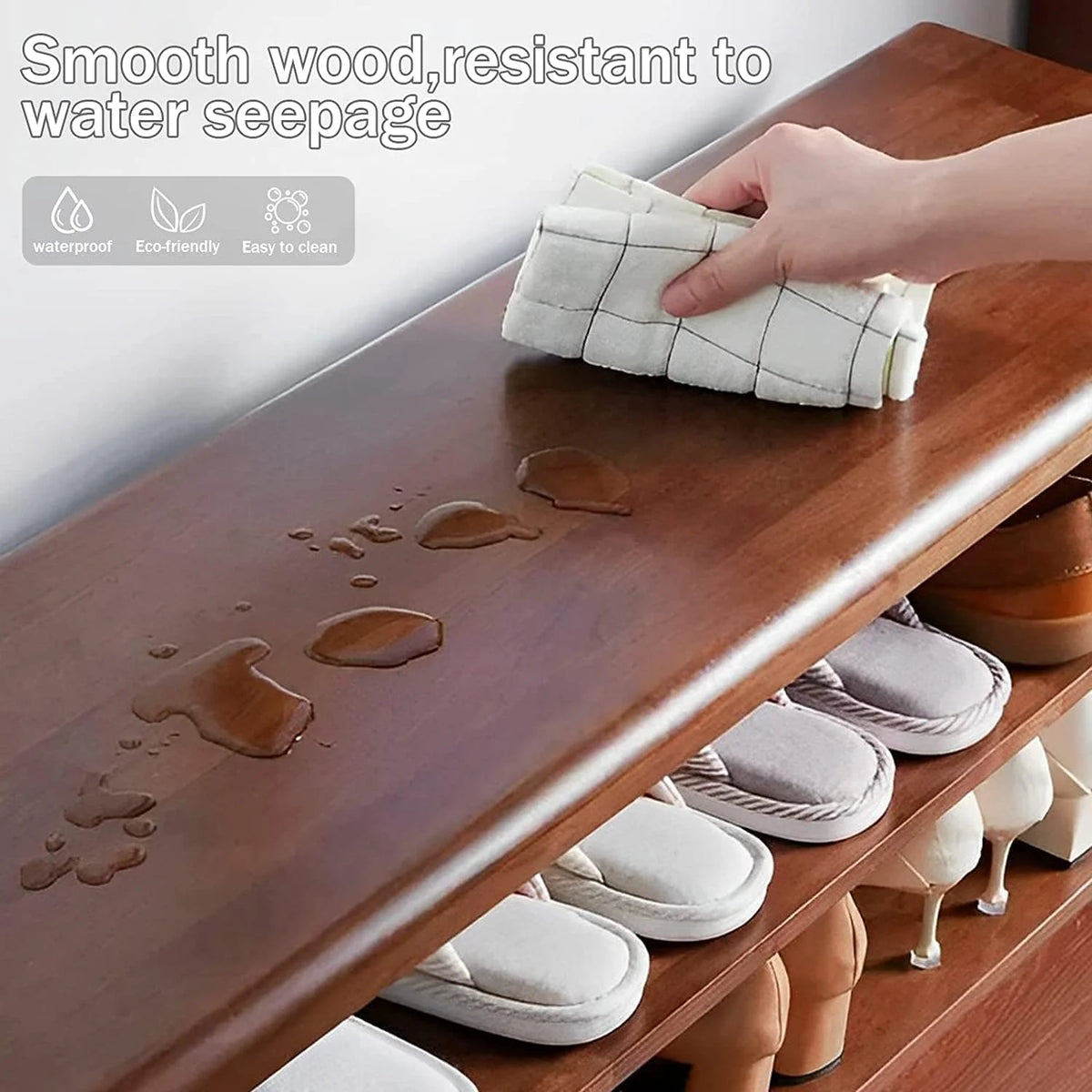 47.0" Adjustable Height 3 Layers Bamboo Shoe Storage Bench M958