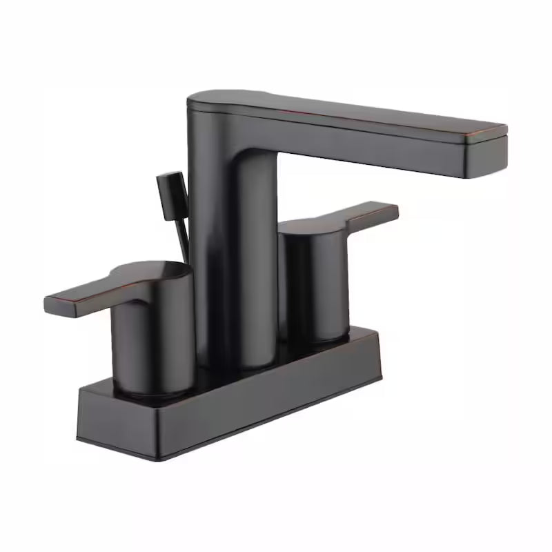 4 in. Centerset 2-Handle Low-Arc Bathroom Faucet in Bronze Y174