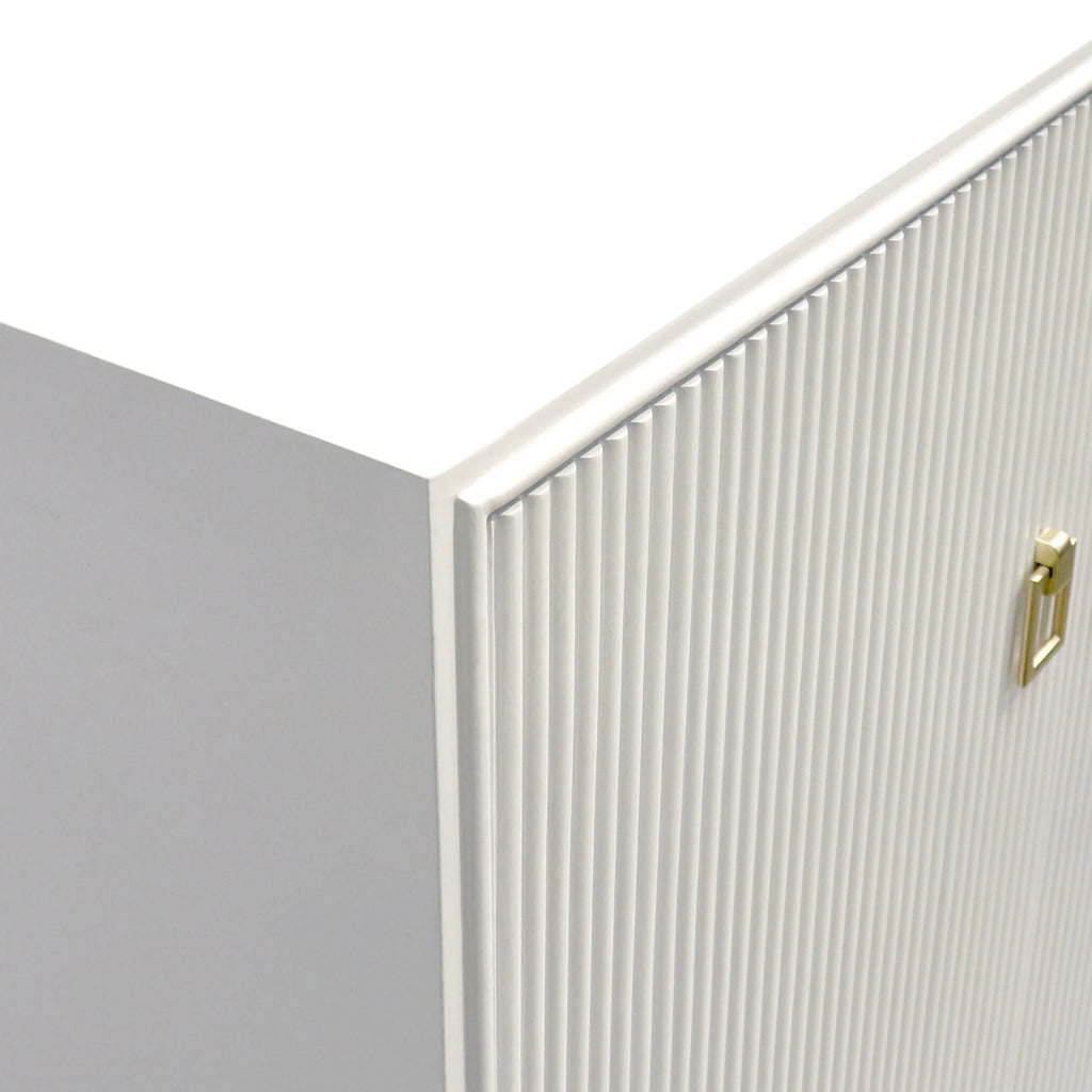 Ivory 3 Door Sideboard with Bronze Metal Frame O79965