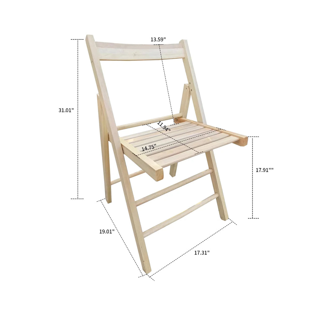 Lightweight Portable Slatted Wood Folding Chair with Backrest and Footrest A8165
