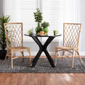Natural Brown Rattan 2-Piece Dining Chair Set G2189