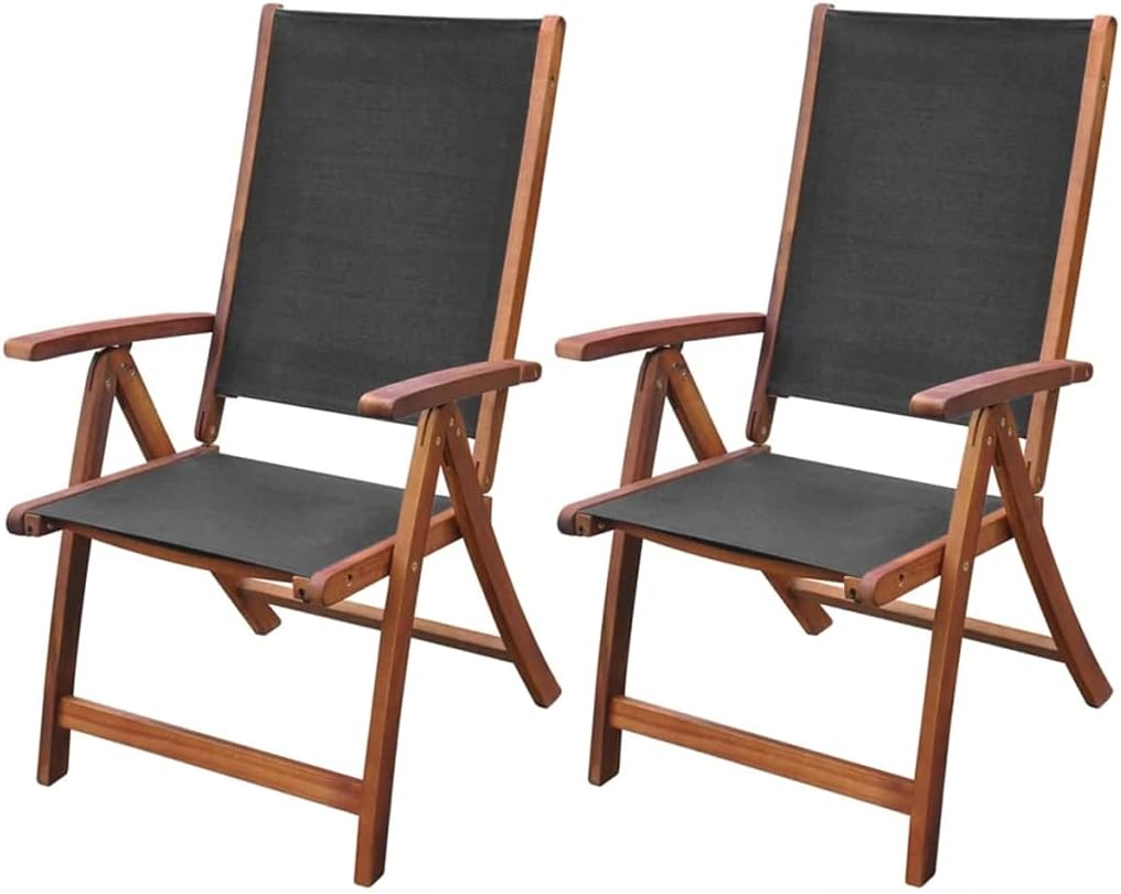 2X Solid Acacia Wood Garden Folding Chair C807