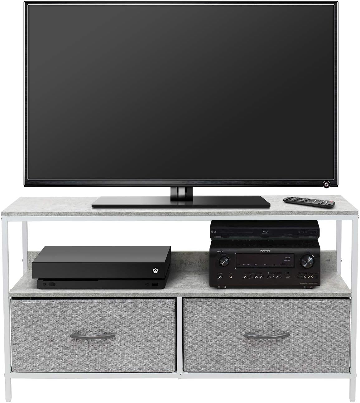 Brown Steel Frame Wood Top TV Stand Cabinet X819274