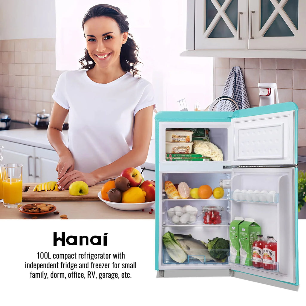 3.5 Cu.ft Blue Mini Fridge with Freezer Z637236