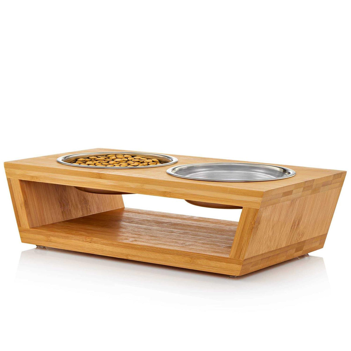 Elevated Dog Bowl Stand with 4 Stainless Steel Bowls I790509