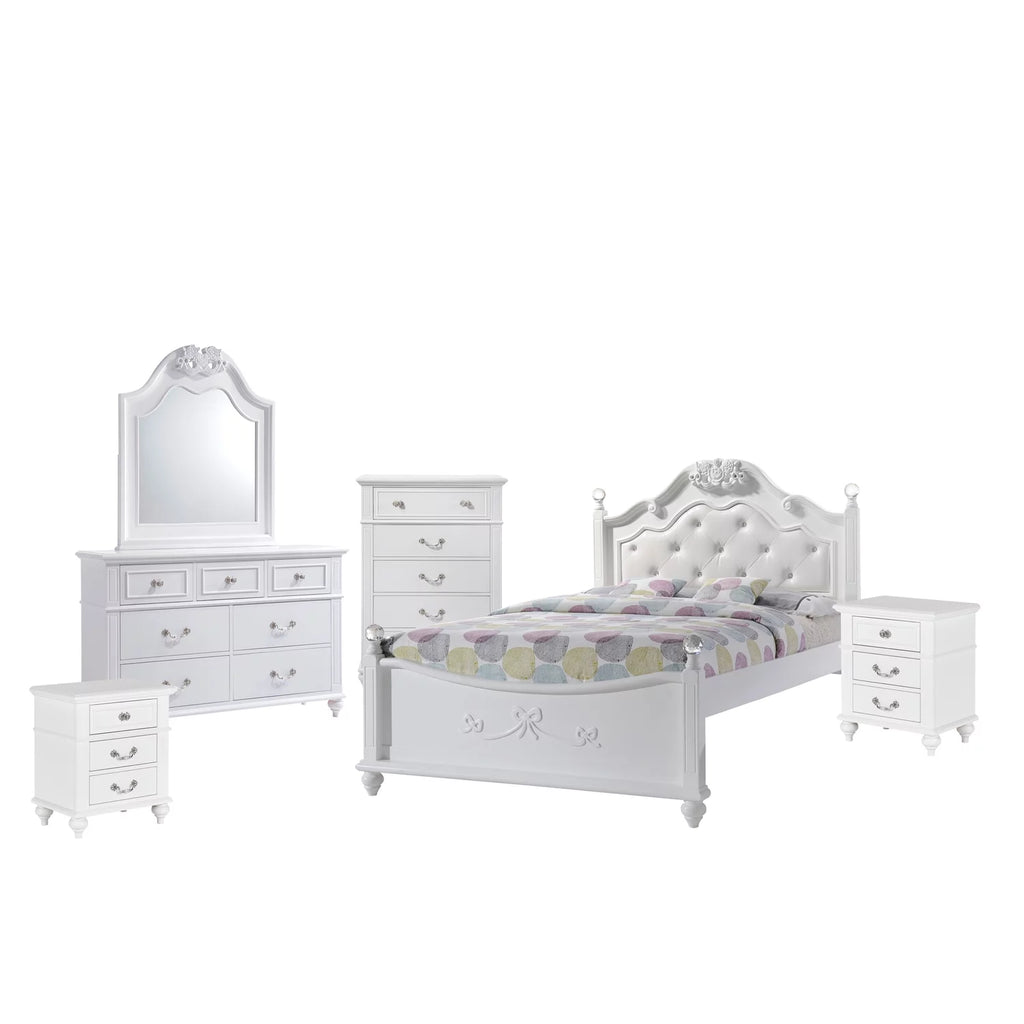 White 6 Piece Full Bedroom Set A88958