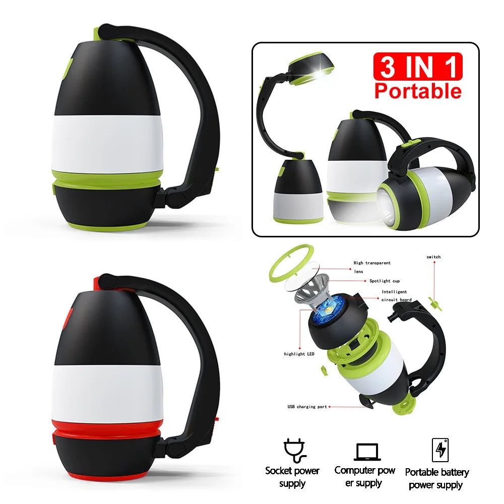 Rechargeable LED Camping Light with 5 Modes Z1169