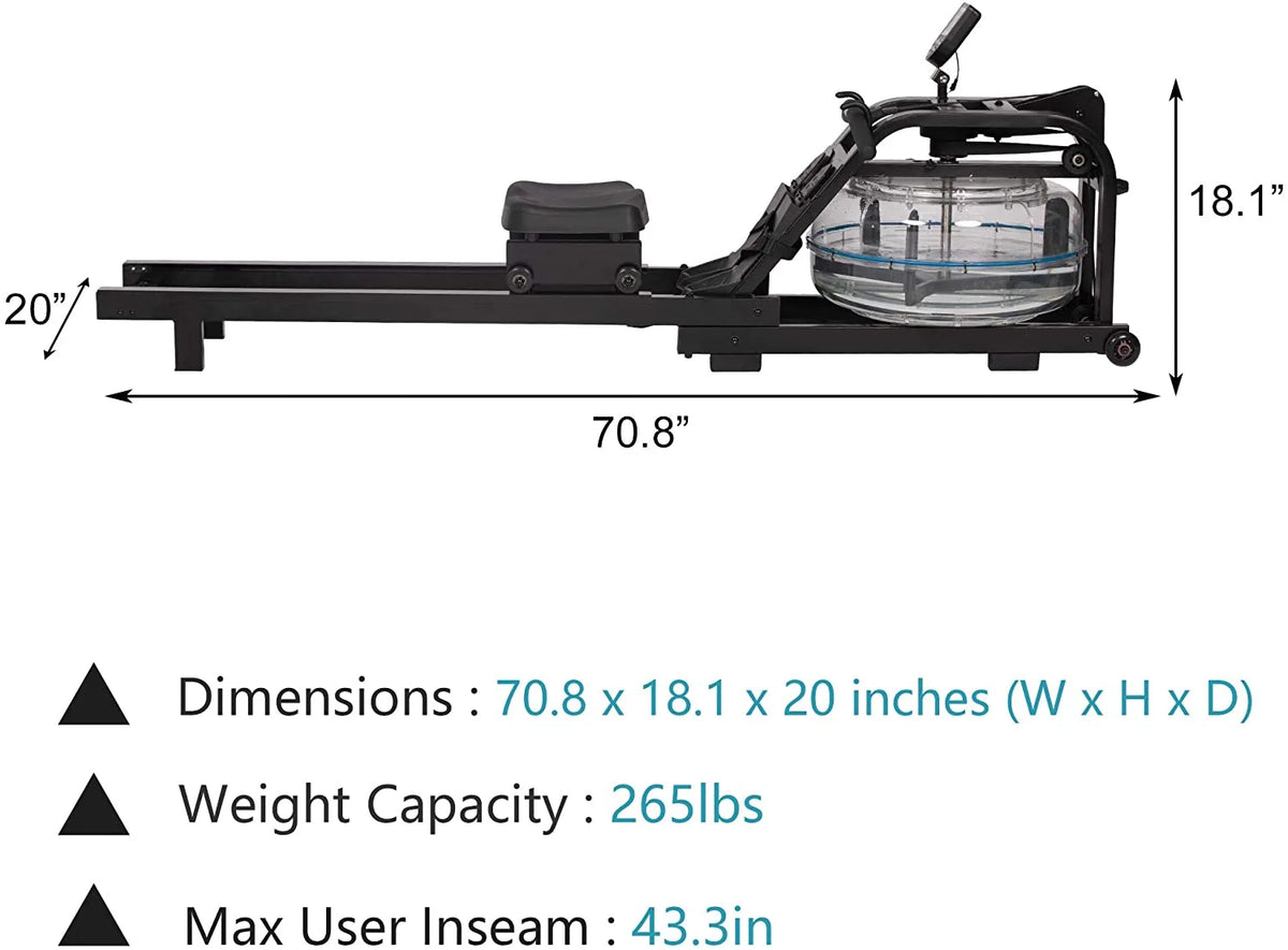Rowing Machine with LCD Monitor, 330 lbs Weight Capacity, Adjustable T246