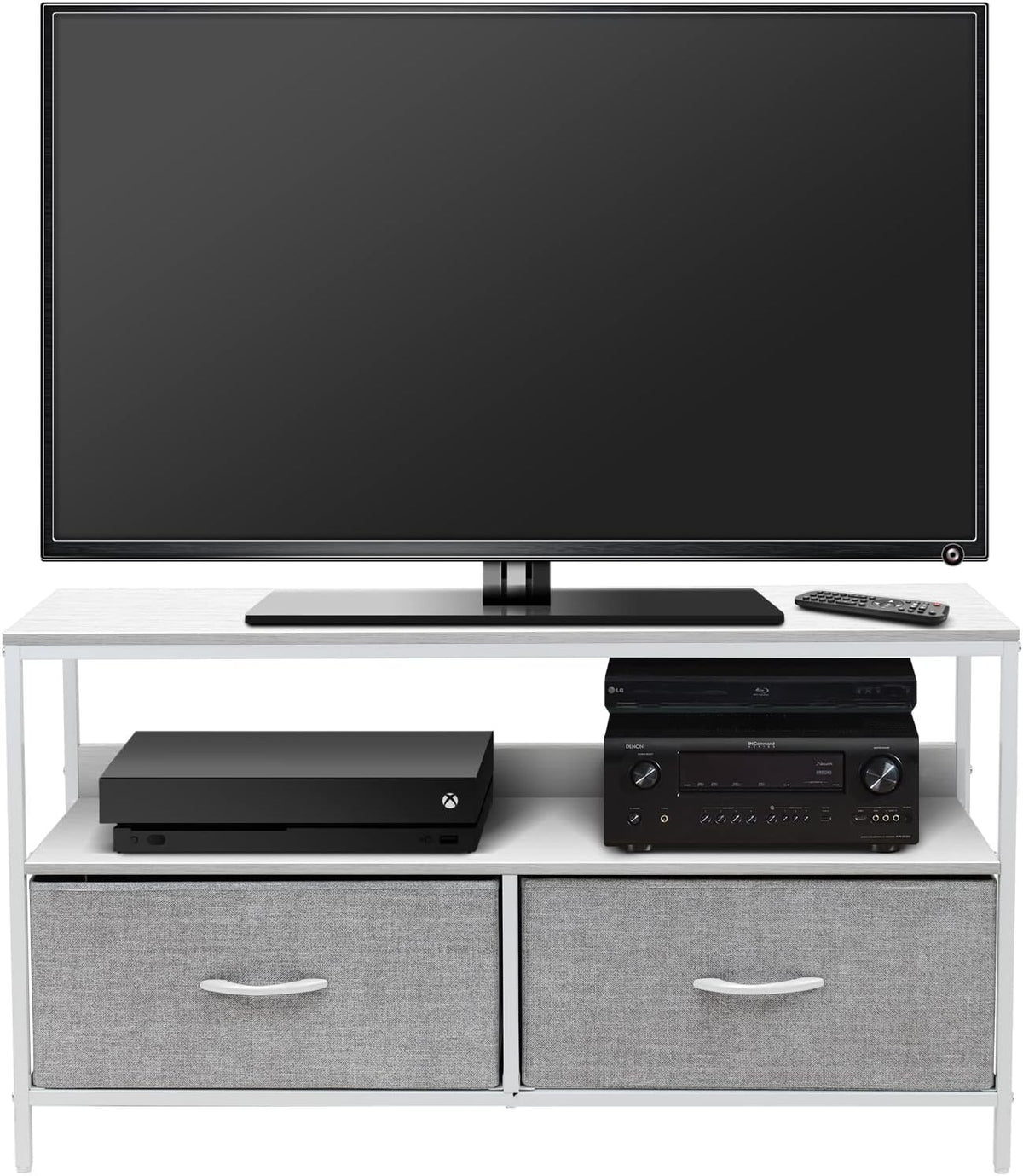 Brown Steel Frame Wood Top TV Stand Cabinet X819274