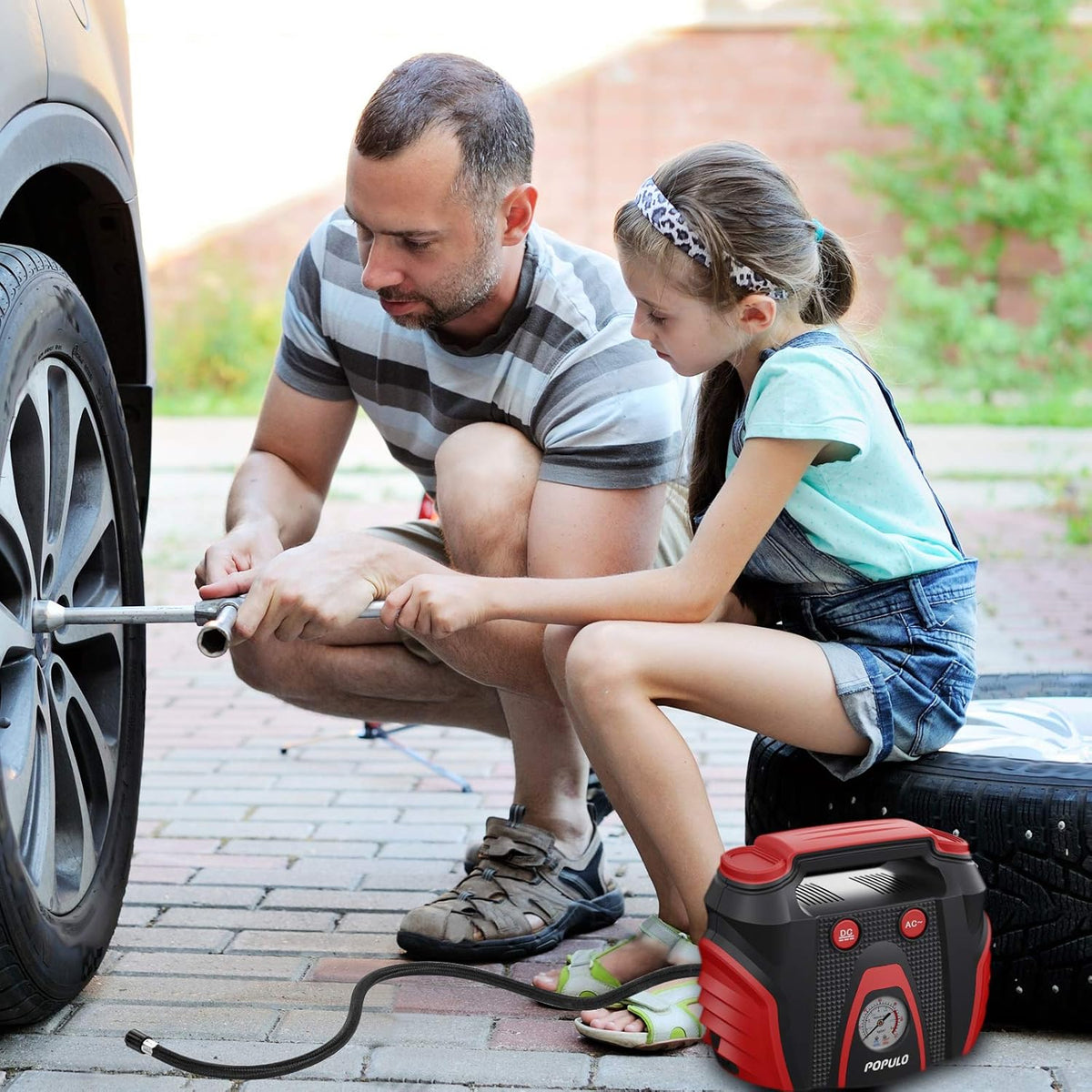 AC/DC Portable Tire Inflator Air Compressor H890