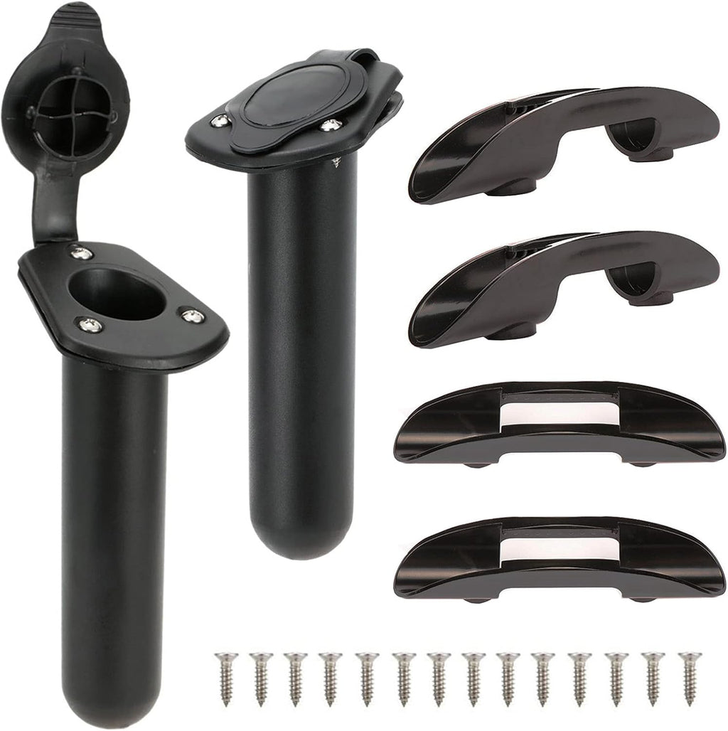 6 Pieces Fishing Rod Holders with Cap Cover and Paddle Holder Clips with Screws O347456