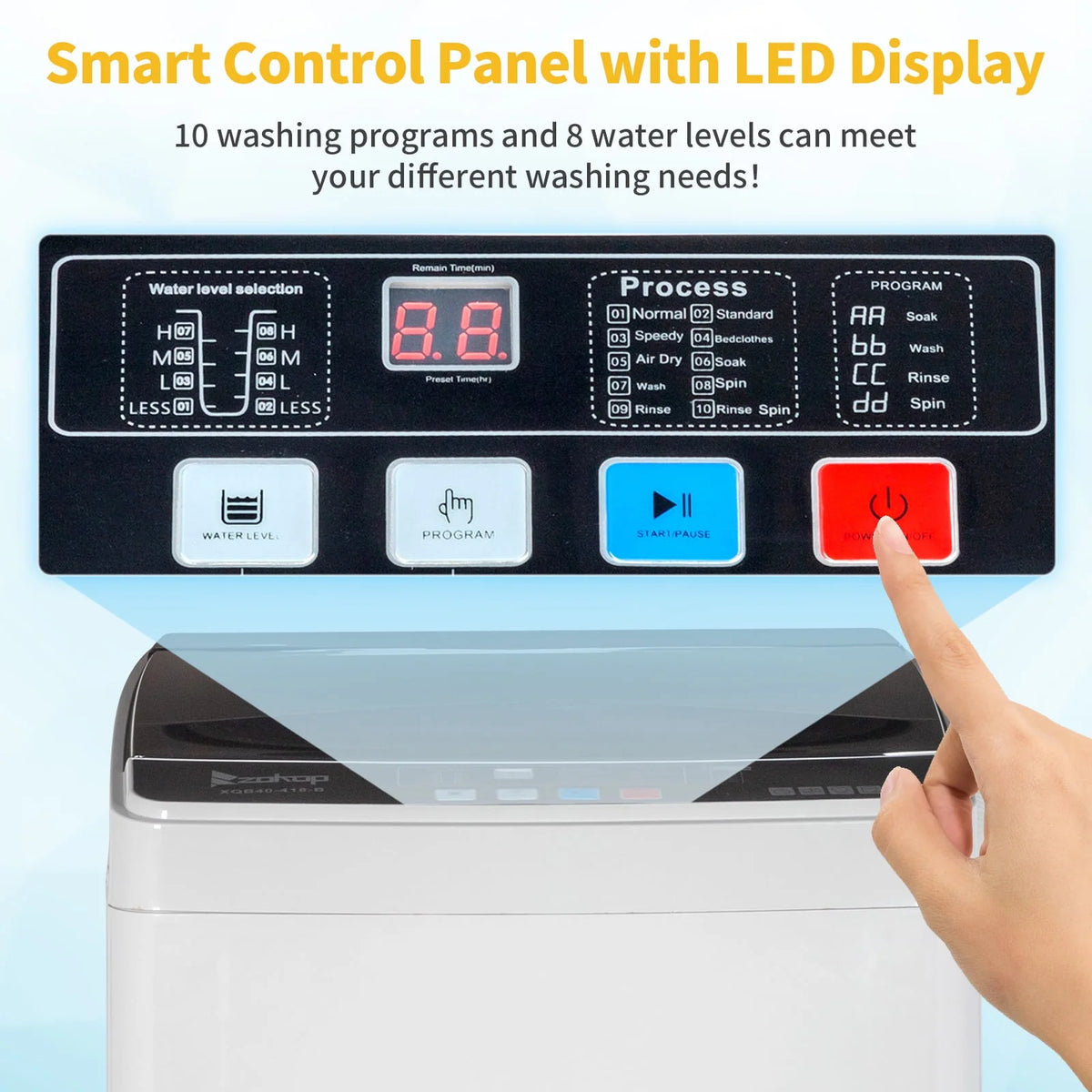17.6Lbs Top Load Portable Washer with Drain Pump V9193