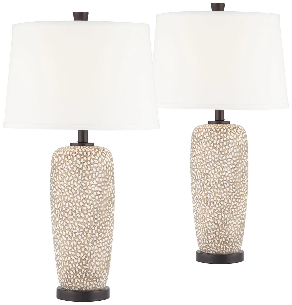 27 1/4" Tall Beige Table Lamps Set of 2 E76554