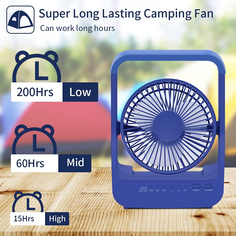 Rechargeable Portable USB Desk Fan with Timer G128
