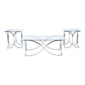 Glass Coffee and 2 End Table Set with Twisted Legs N108925