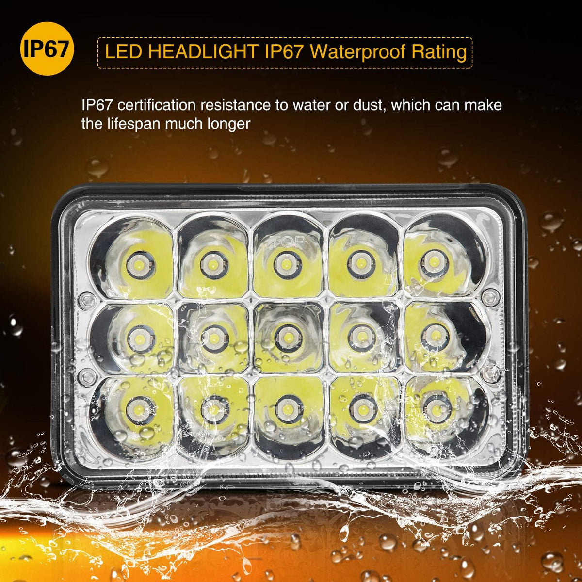 4x6 LED Headlights Sealed Beam Conversion Kit Pack of 2 A3460