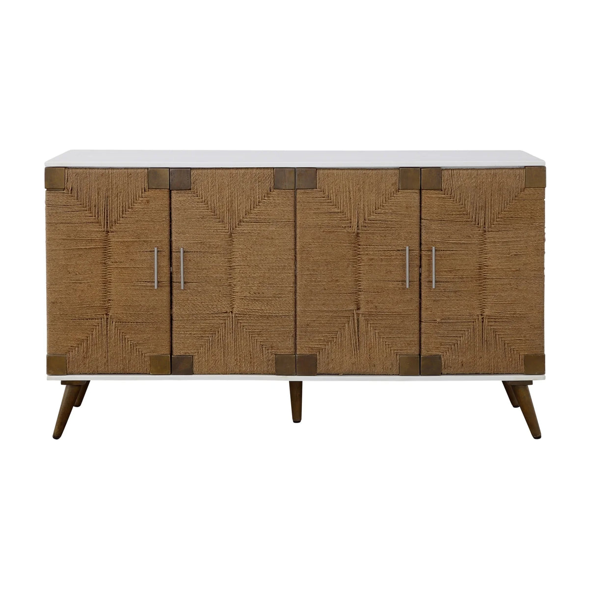 White 4-Door Wood Credenza P782264