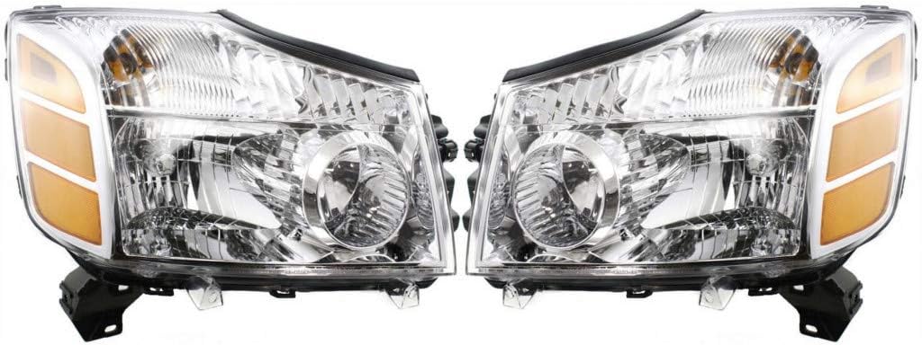 Headlight Assembly Pair for Nissan Titan Armada 2004-2007 H674